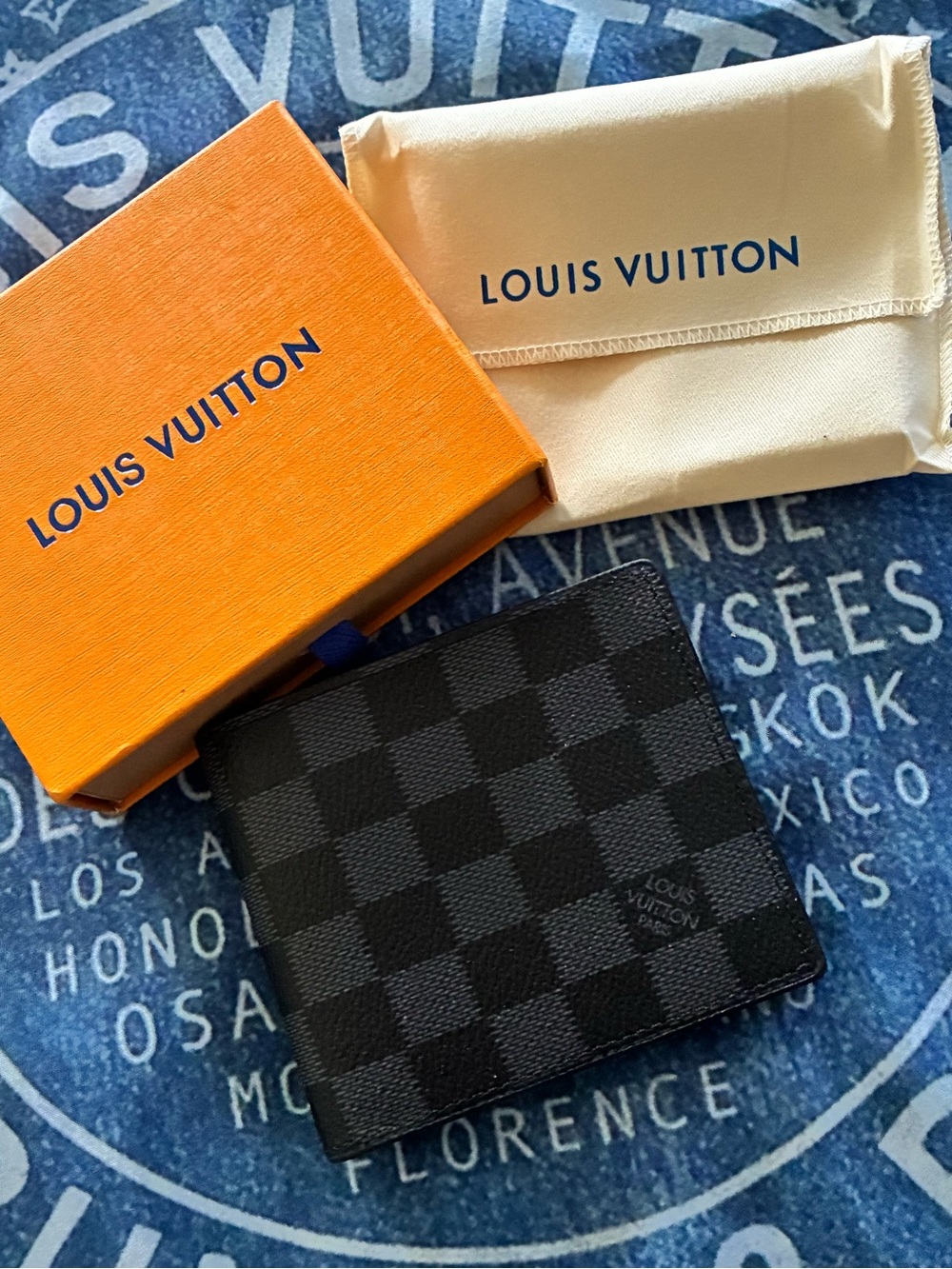 Louis Vuitton Black Damier Graphite Compact Bi-Fold Wallet